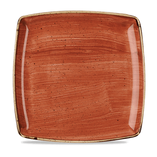 Stonecast Spiced Orange Deep Square Plate 26Cm Box of 6 (3-5 Working Days Delivery)