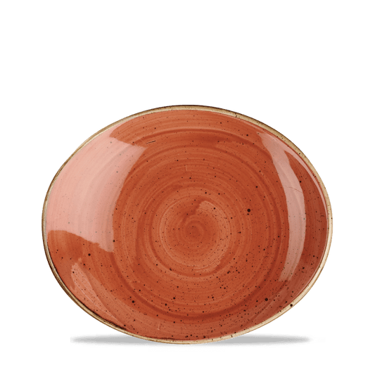 Stonecast Spiced Orange Oval Coupe Plate 19.7Cm Box of 12 (3-5 Working Days Delivery)