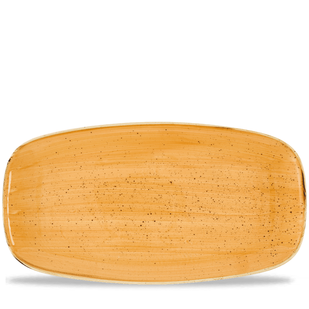 Stonecast Tangerine  Chefs Oblong Plate 13 7/8X7 3/8" Box 6