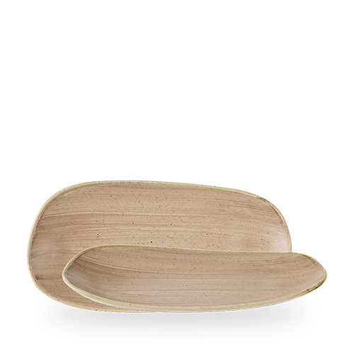 STONECAST TRUFFLE OPAL ORGANIC OBLONG PLATE 30X15CM Box of 12 (3-5 Working Days Delivery)