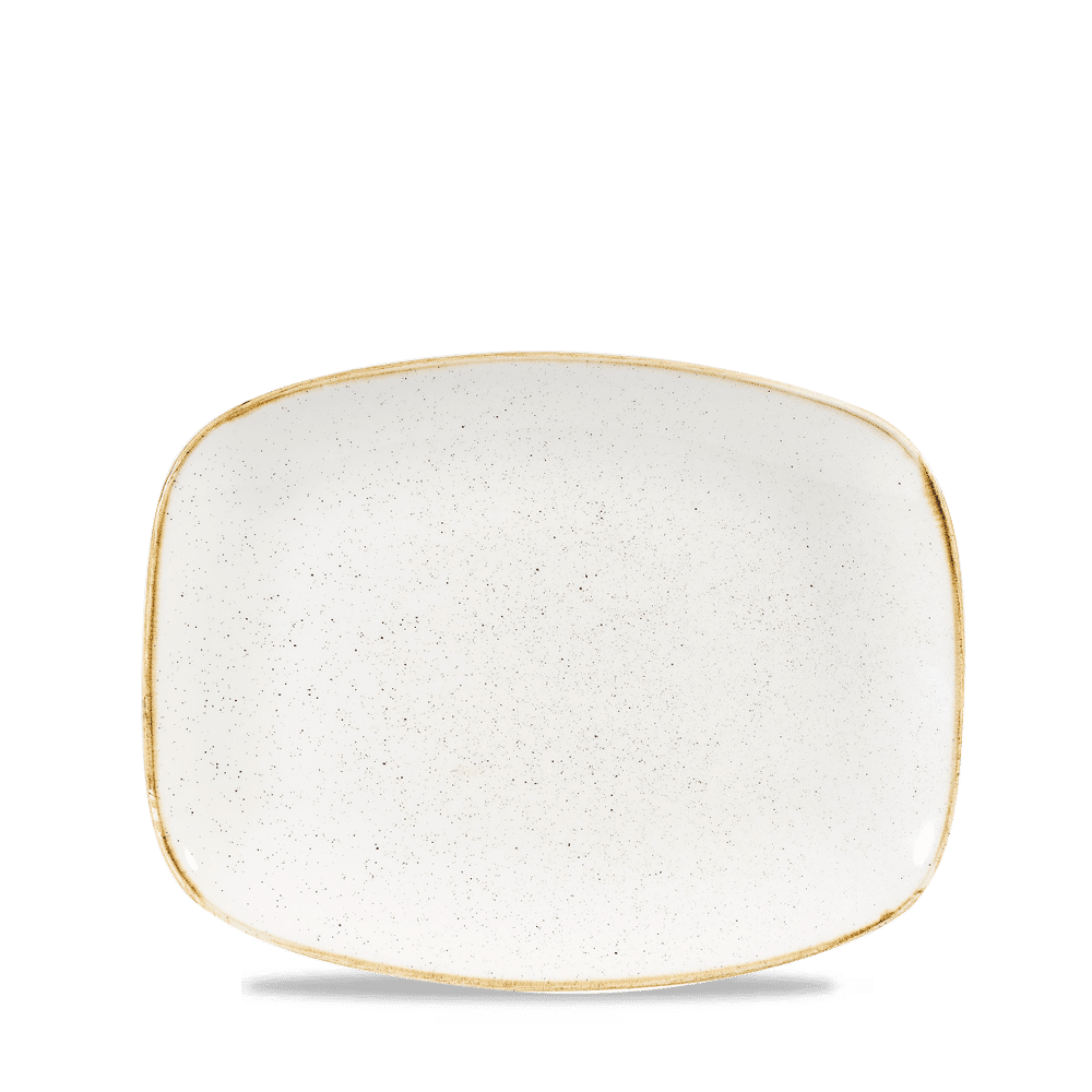 Stonecast Barley White  Chefs Oblong Plate 10.3"X8" Box 12
