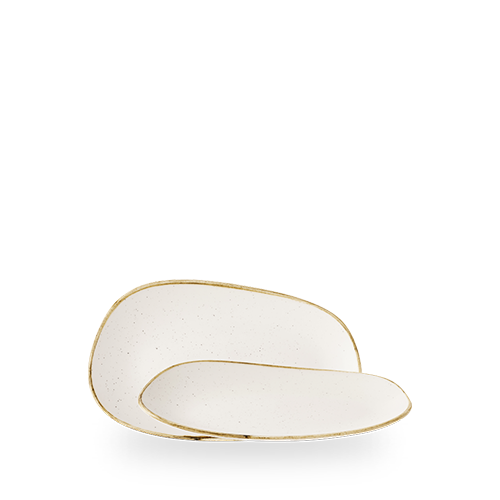 STONECAST BARLEY WHITE OPAL ORGANIC OBLONG PLATE 22X13CM BOX 12