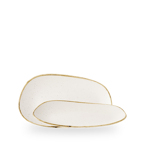 STONECAST BARLEY WHITE OPAL ORGANIC OBLONG PLATE 26X15CM BOX 12