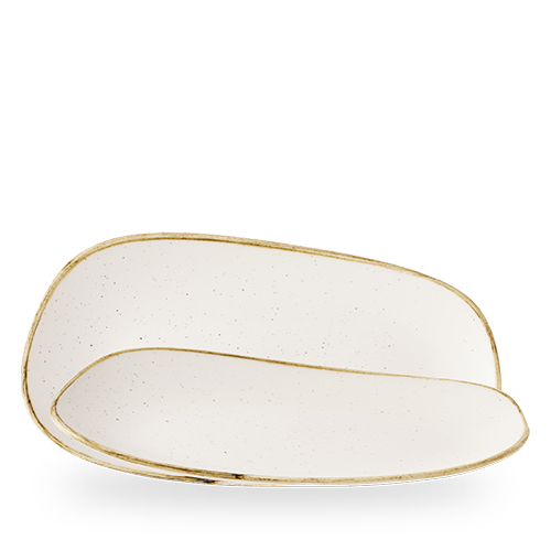 STONECAST BARLEY WHITE OPAL ORGANIC OBLONG PLATE 35 X 18.5CM BOX 6