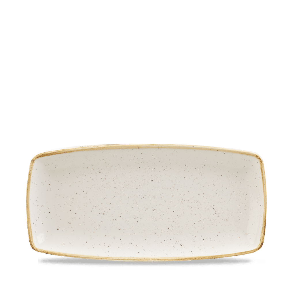 Stonecast Barley White X Squared Oblong Plate 29.5Cm Box 12