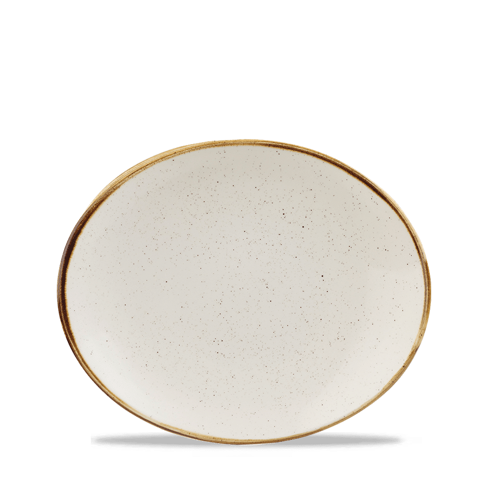 Stonecast Barley White Orbit Oval Coupe Plate 19.7Cm Box 12