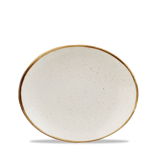 Stonecast Barley White Orbit Oval Coupe Plate 19.7Cm Box of 12 (3-5 Working Days Delivery)