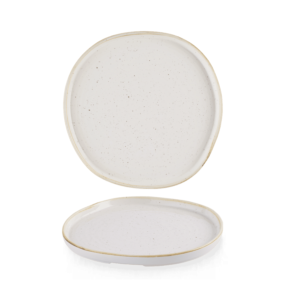 Stonecast Barley White Organic Walled Plate 8 1/4" Box 6