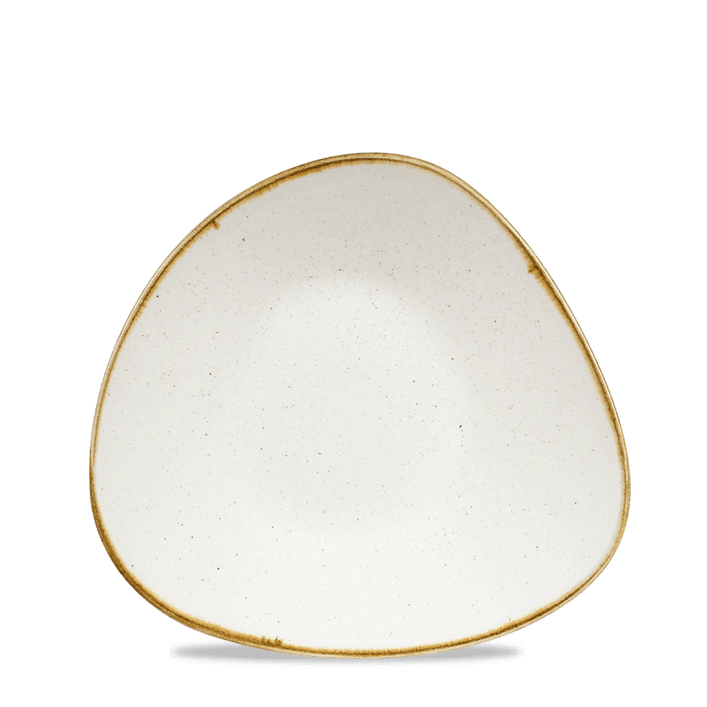 Stonecast Barley White Triangle Shallow Bowl 8 1/4"X8 1/4" Box 12