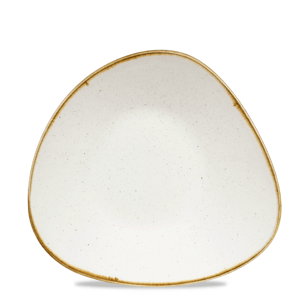 Stonecast Barley White Triangle Shallow Bowl 10 3/4"X10 1/2" Box 12