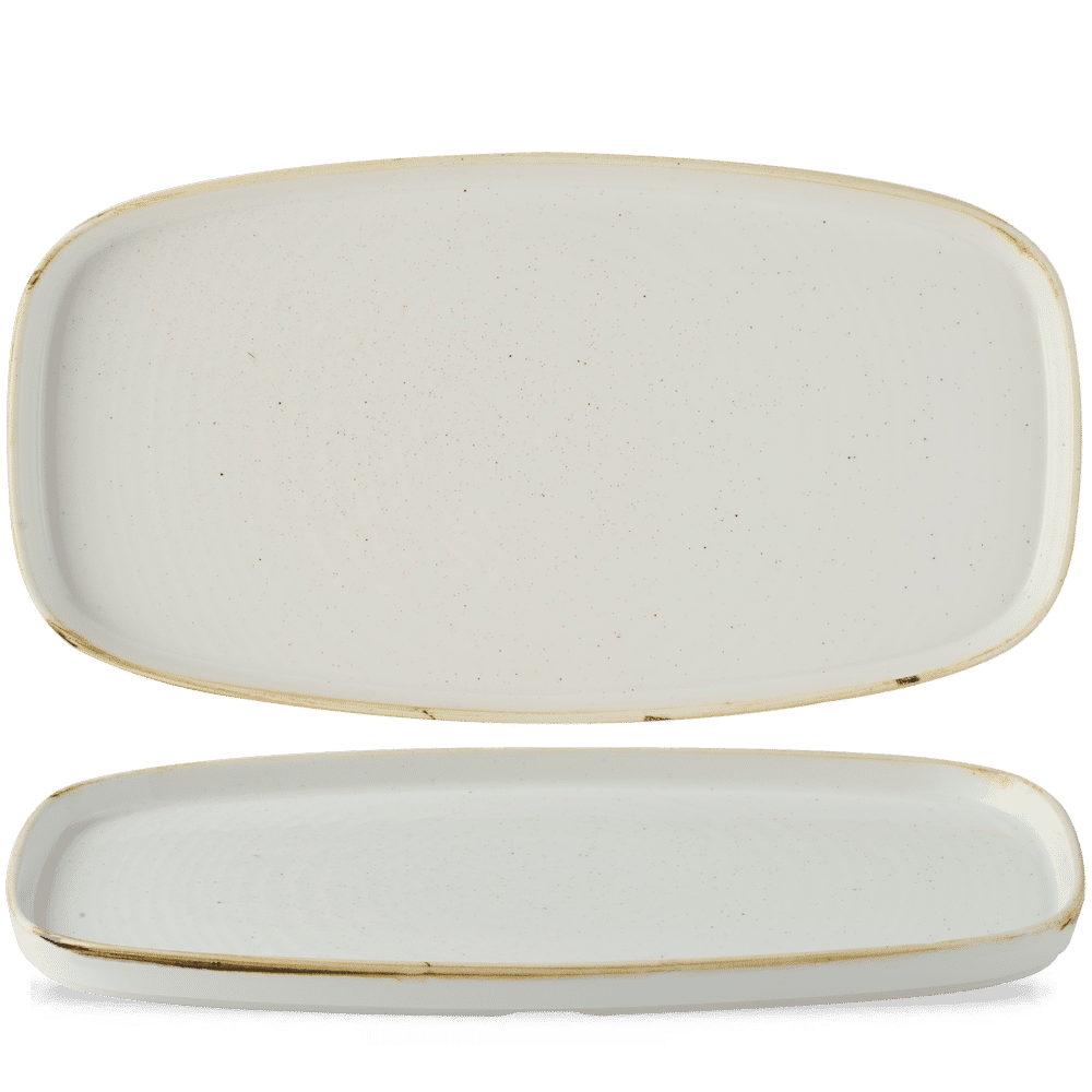 Stonecast Barley White Oblong Chefs Plates 12 5/8X7 1/4" Box 6