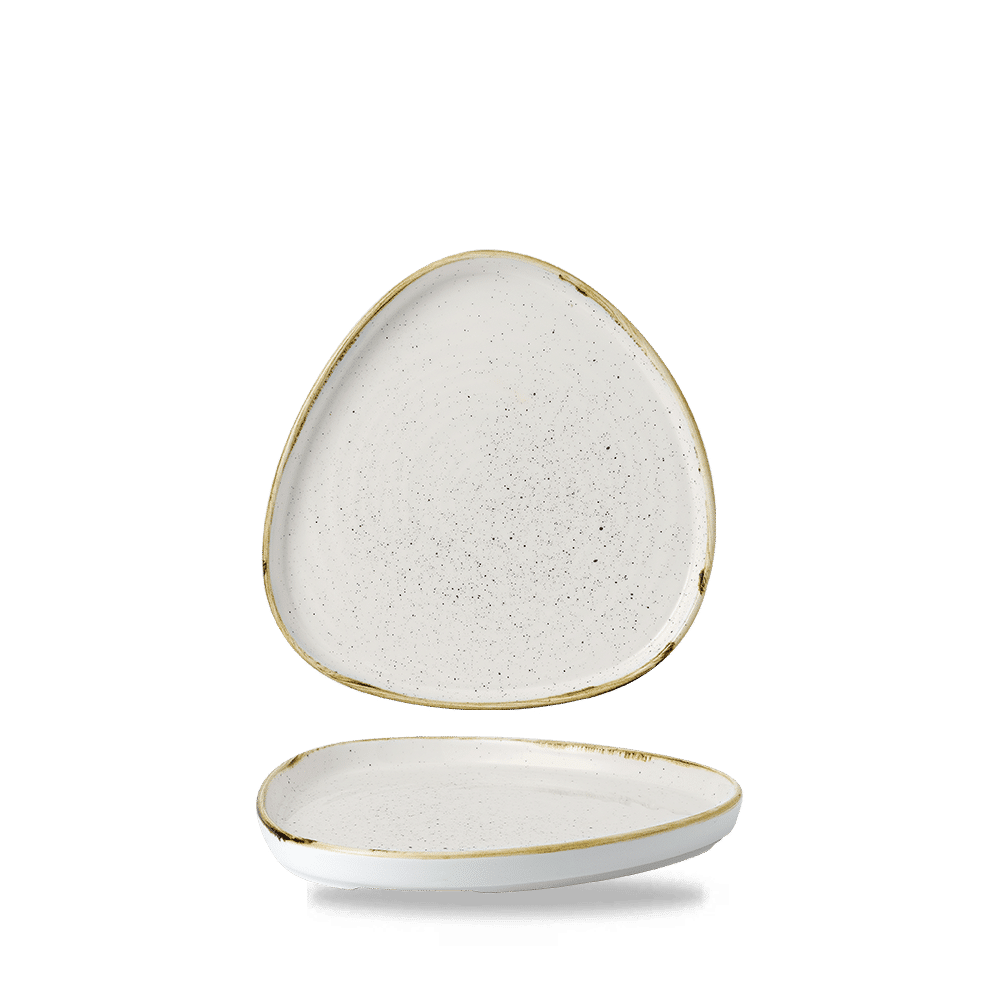 Stonecast Barley White  Triangle Walled Chefs Plate 20Cm Box 6