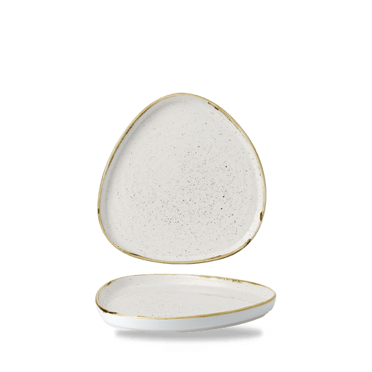 Stonecast Barley White Triangle Walled Chefs Plate 20Cm Box of 6 (3-5 Working Days Delivery)