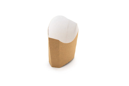 Standard Kraft Compostable Chip Scoop Case of 500 - 82/72 x 52/43 x 71/107mm