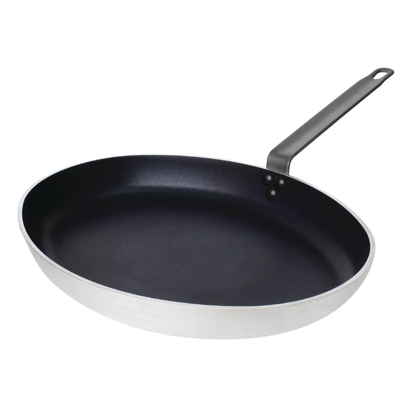 Vogue Non Stick Teflon Platinum Plus Aluminium Oval Frying Pan 400mm