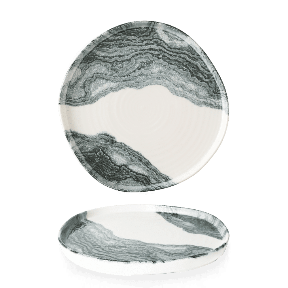 Tide Black Organic Walled Plate 10 1/2" Box 6