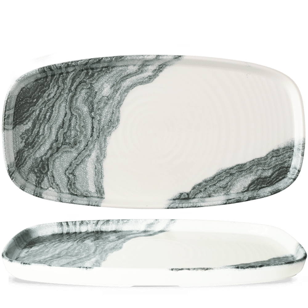 Tide Black Oblong Chefs Plates 12 5/8X7 1/4" Box 6