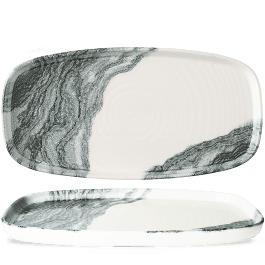Tide Black Oblong Chefs Plates 12 5/8X7 1/4" Box of 6 (3-5 Working Days Delivery)