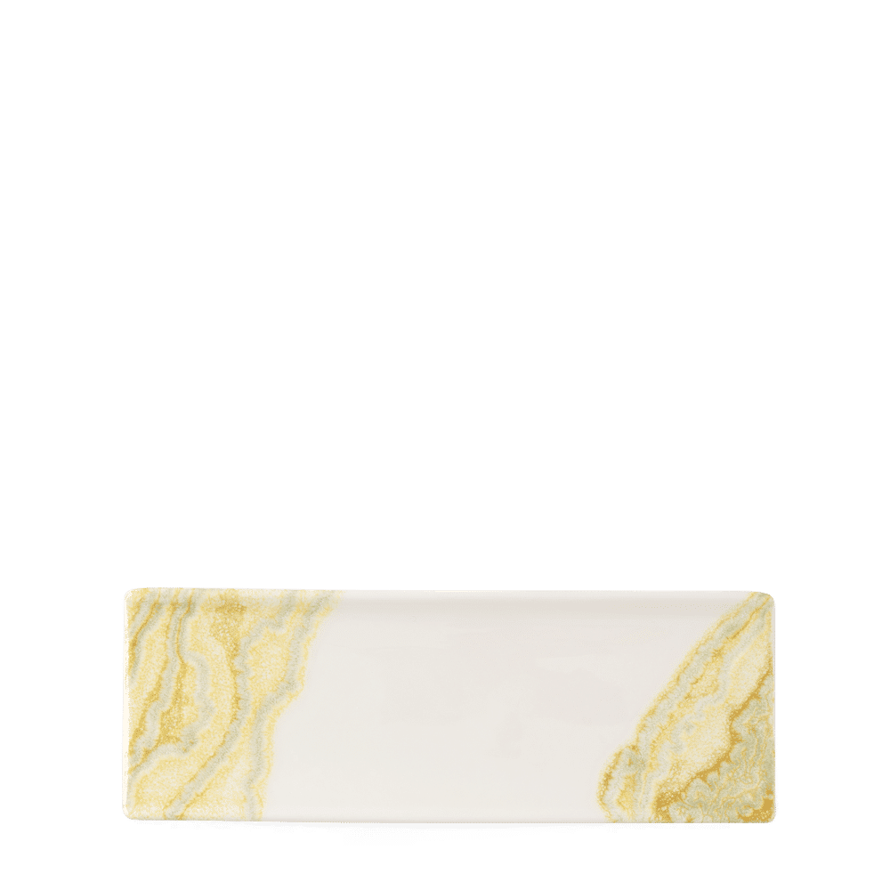 Tide Gold Oblong Plate 25X9Cm Box 6