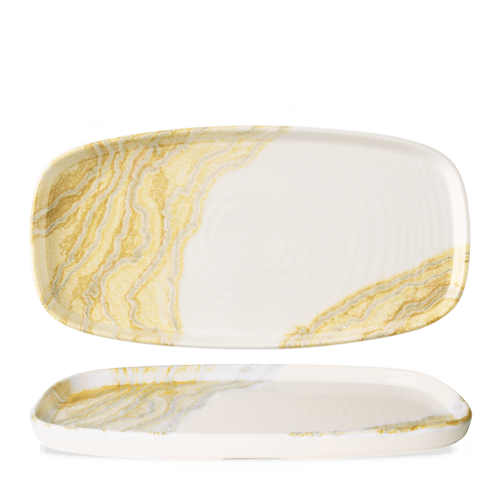 Tide Gold Oblong Chefs Plates 11 5/8X5 7/8" Box 6