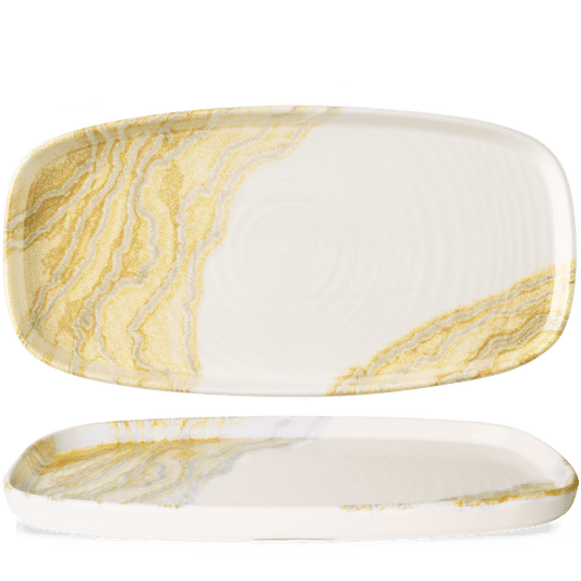 Tide Gold Oblong Chefs Plates 12 5/8X7 1/4" Box of 6 (3-5 Working Days Delivery)