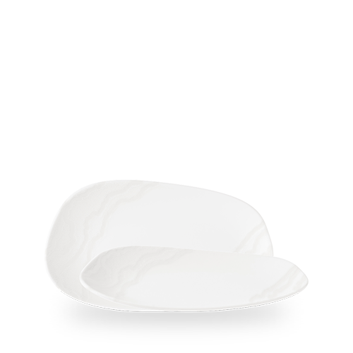 TIDE WHITE OPAL ORGANIC OBLONG PLATE 26X15CM Box of 12 (3-5 Working Days Delivery)