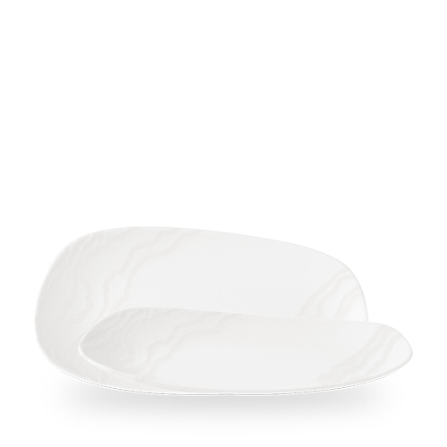 TIDE WHITE OPAL ORGANIC OBLONG PLATE 35X15CM Box of 12 (3-5 Working Days Delivery)