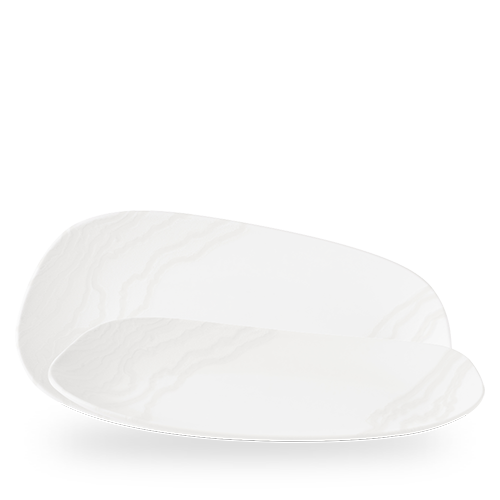 TIDE WHITE OPAL ORGANIC OBLONG PLATE 35 X 18.5CM Box of 6 (3-5 Working Days Delivery)