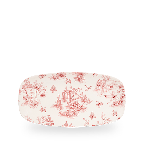 Toile Cranberry Chefs Oblong Plate 11 3/4" X 6" Box of 12 (3-5 Working Days Delivery)
