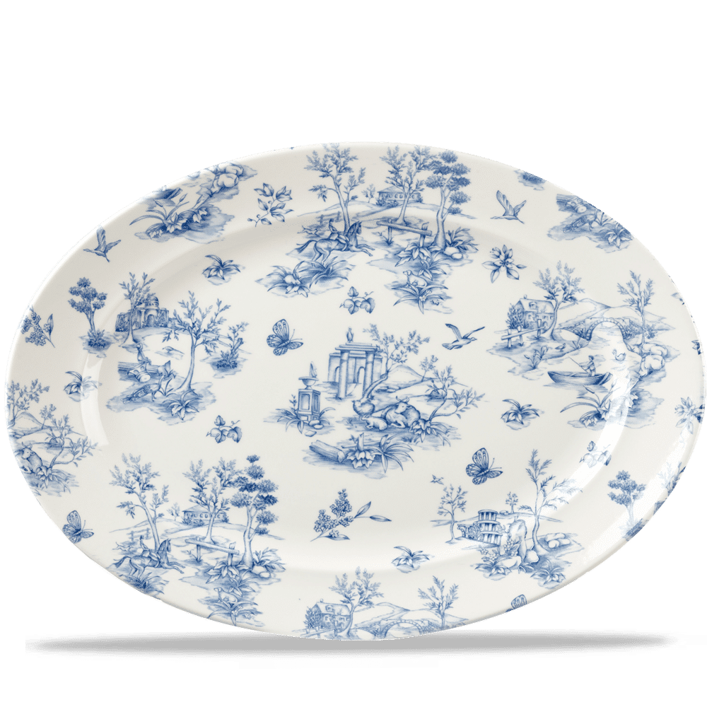 Toile Prague Classic Oval Plate 14.375" Box 6