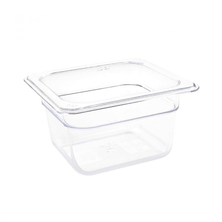 Vogue Polycarbonate 1/6 Gastronorm Container 100mm Clear
