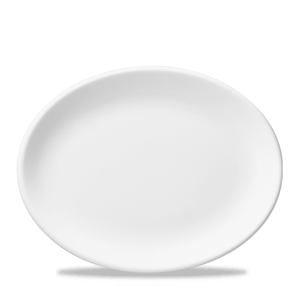 White  Oval Plate 14.25" Box 12