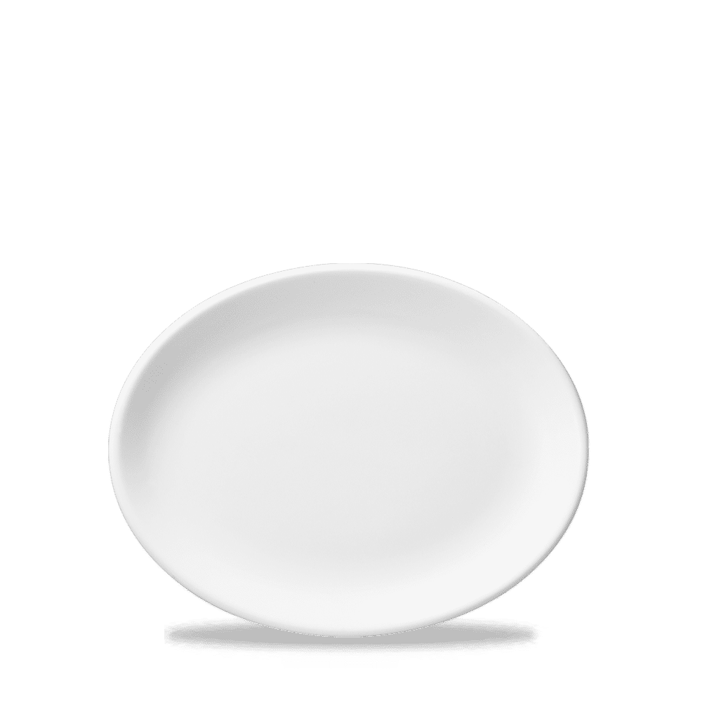 White  Oval Plate 9" Box 12
