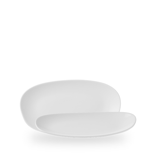WHITE OPAL ORGANIC OBLONG PLATE 26X15CM Box of 12 (3-5 Working Days Delivery)