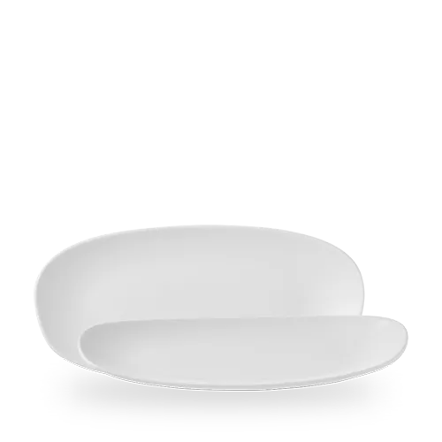 WHITE OPAL ORGANIC OBLONG PLATE 35X15CM Box of 12 (3-5 Working Days Delivery)
