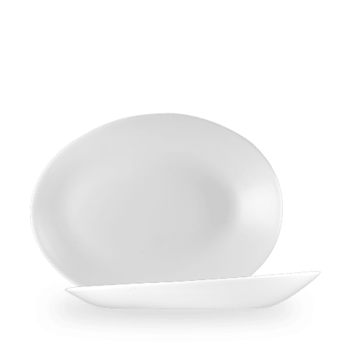 White Oval Orb Plate 11 1/2X9" Box of 12 (3-5 Working Days Delivery)