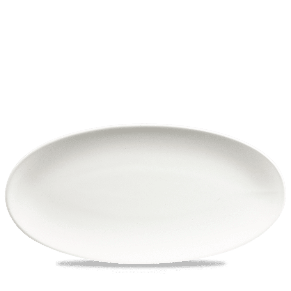 White Oval Chefs Plate 13 3/4X6 3/4" Box 6