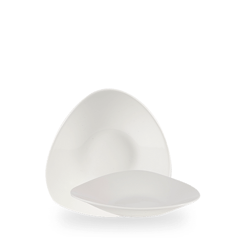 White Triangle Shallow Bowl 8 1/4"X8 1/4" Box of 12 (3-5 Working Days Delivery)