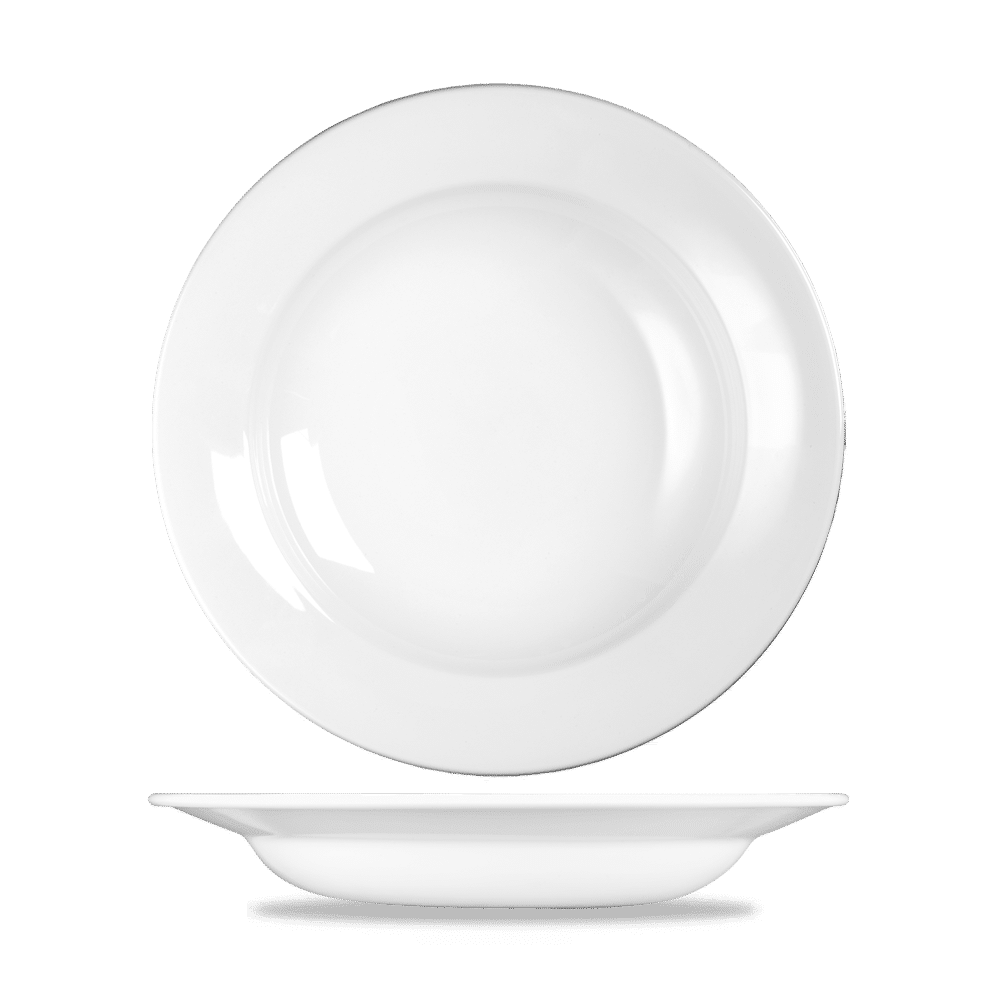 White Profile Rimmed Soup 9.75" Box 12