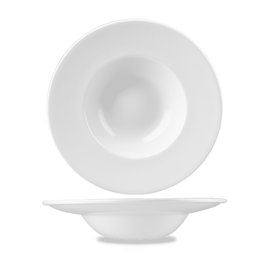 White Profile Wide Rim Bowl Med 9.4" Box of 12 (3-5 Working Days Delivery)