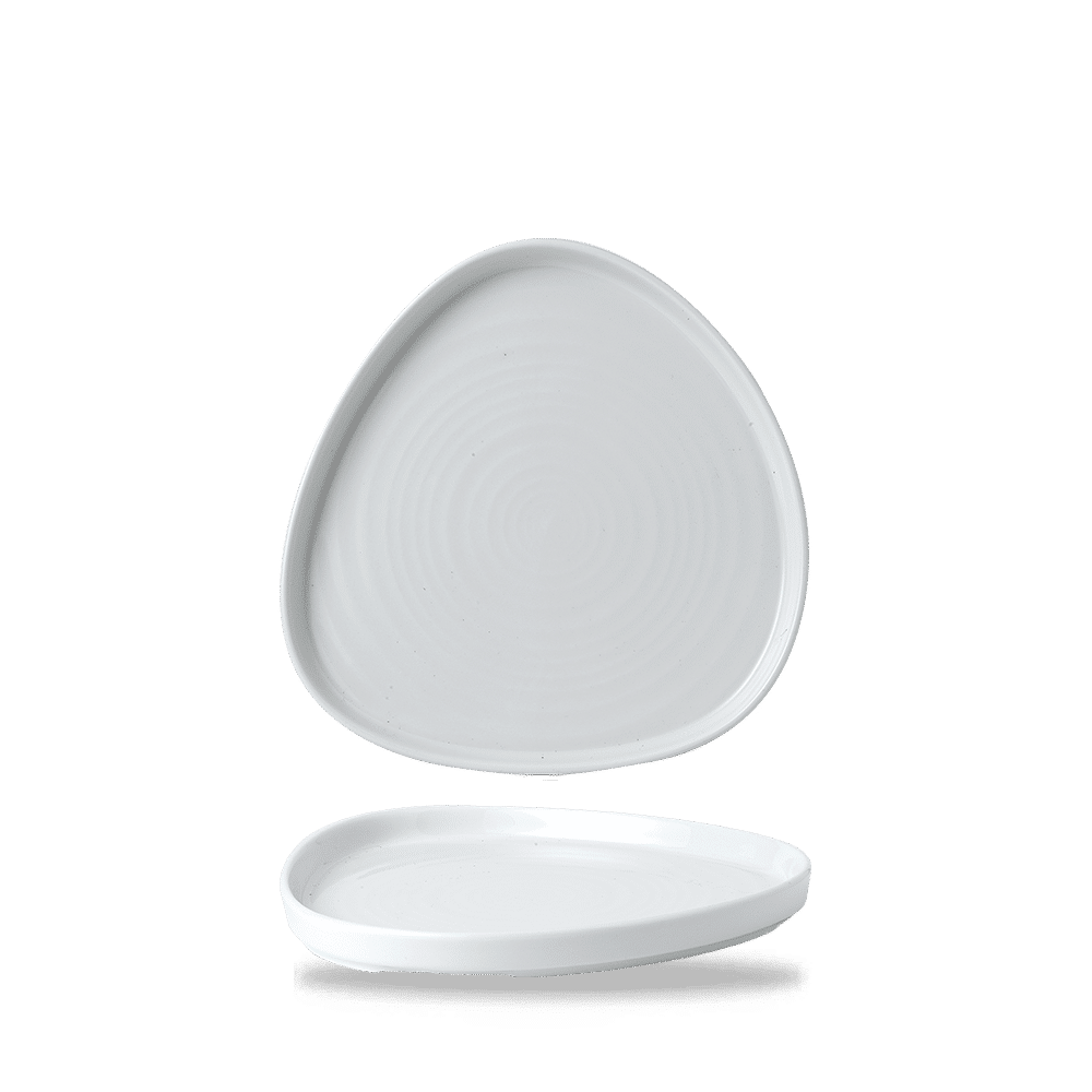 White  Triangle Walled Chefs Plate 20Cm Box 6