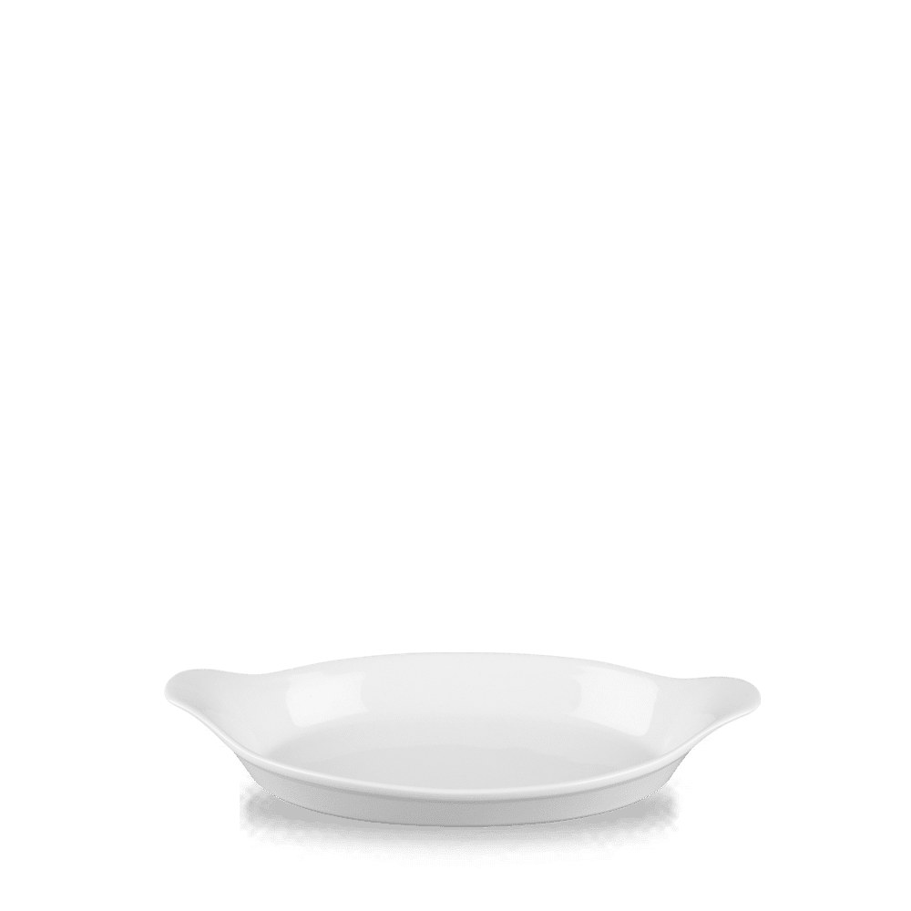 White Cookware  Intermediate Oval Eared Dish 9"X5" Box 6