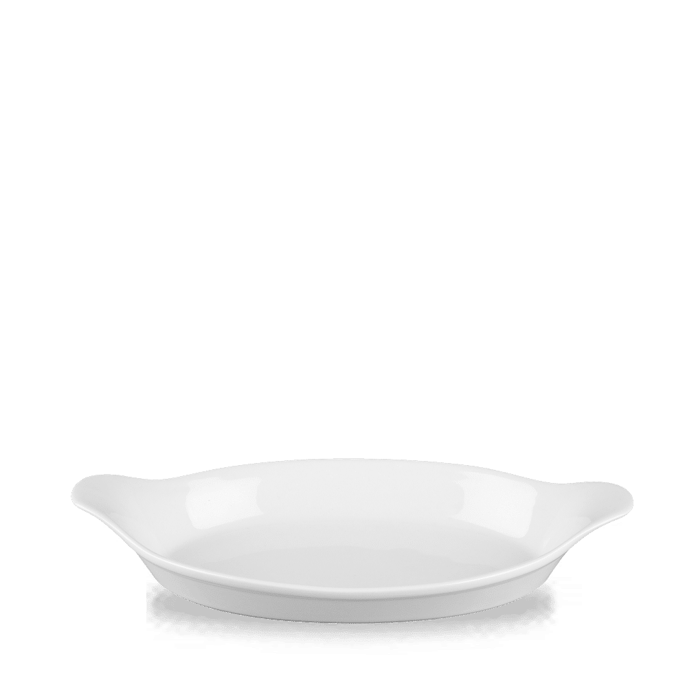 White Cookware  Large Oval Eared Dish 13.75" Box 6
