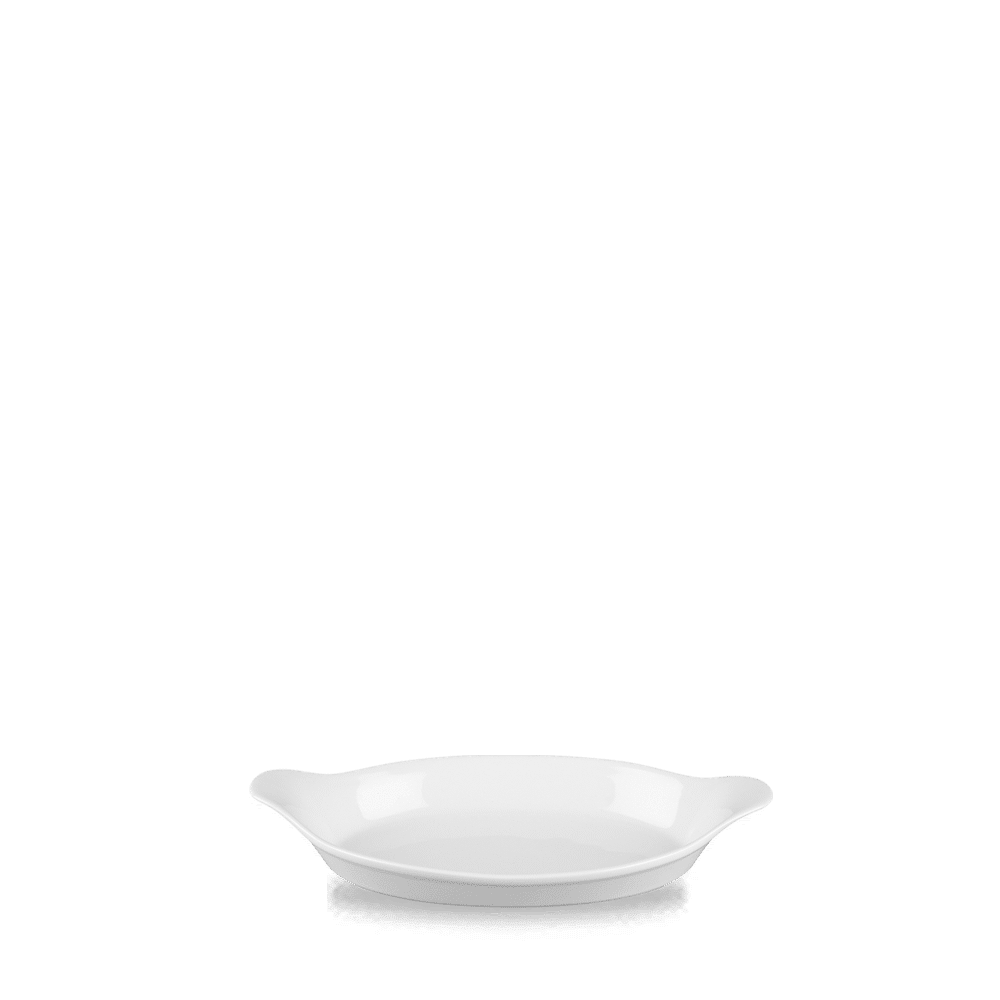 White Cookware  Small Oval Eared Dish 8"X4.75" Box 6