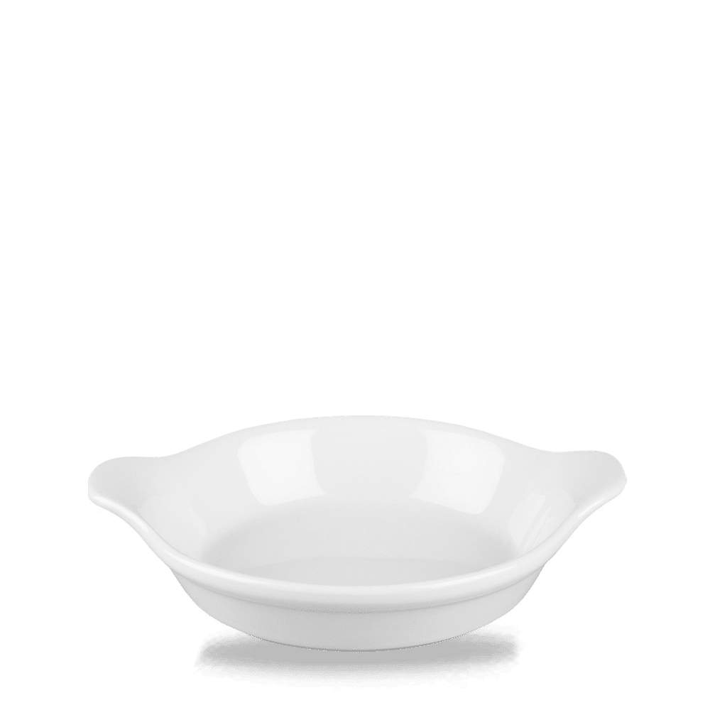White Cookware  Small Round Eared Dish 6"X7" Box 6