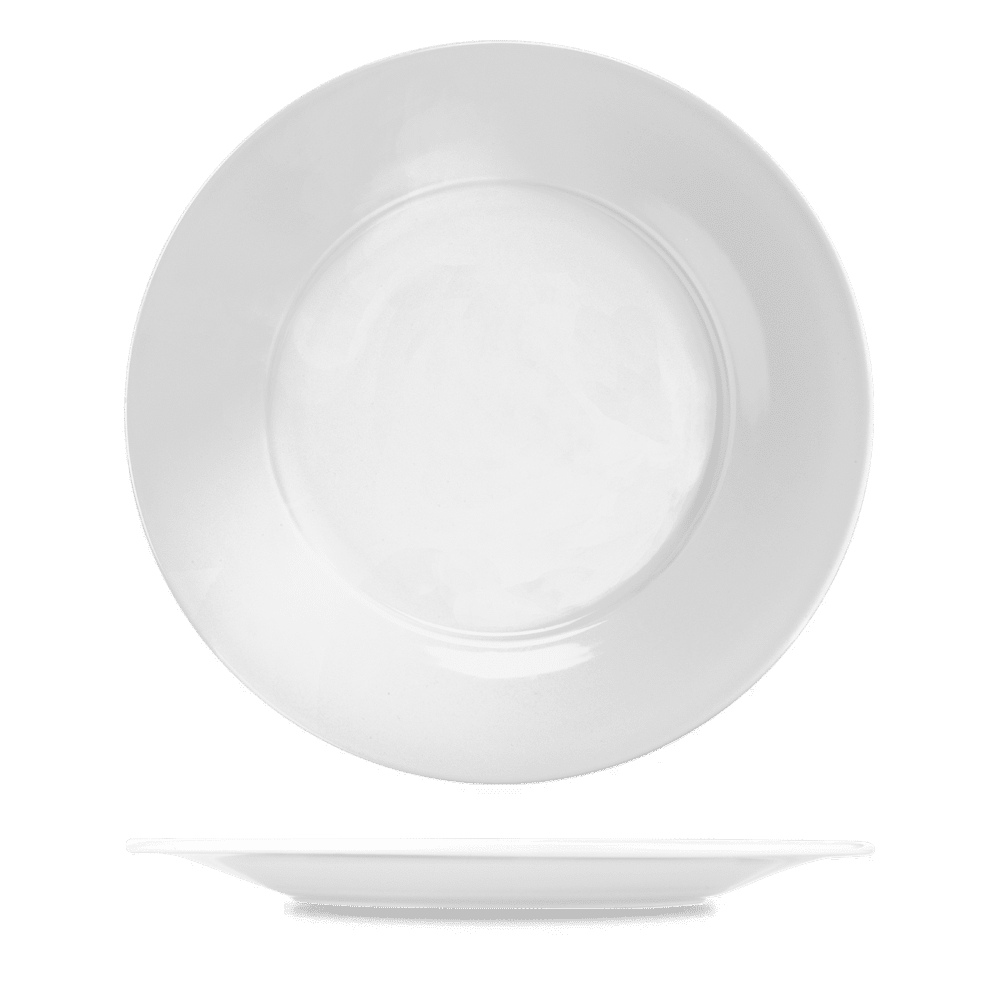 Menu Porcelain  Broad Rim Plate 12" Box 6