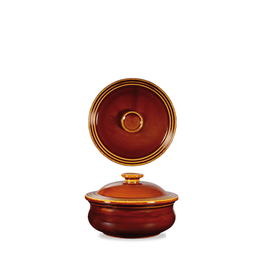 Rustics Brown Lidded Stewpot 42.6Cl Box of 6 (3-5 Working Days Delivery)