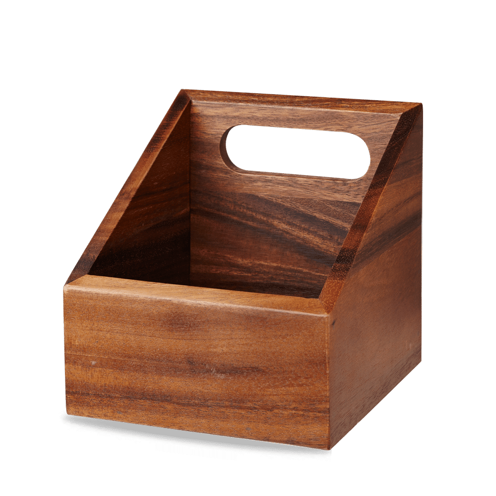 Wood Square Medium Wooden Carrier 6" Box 4