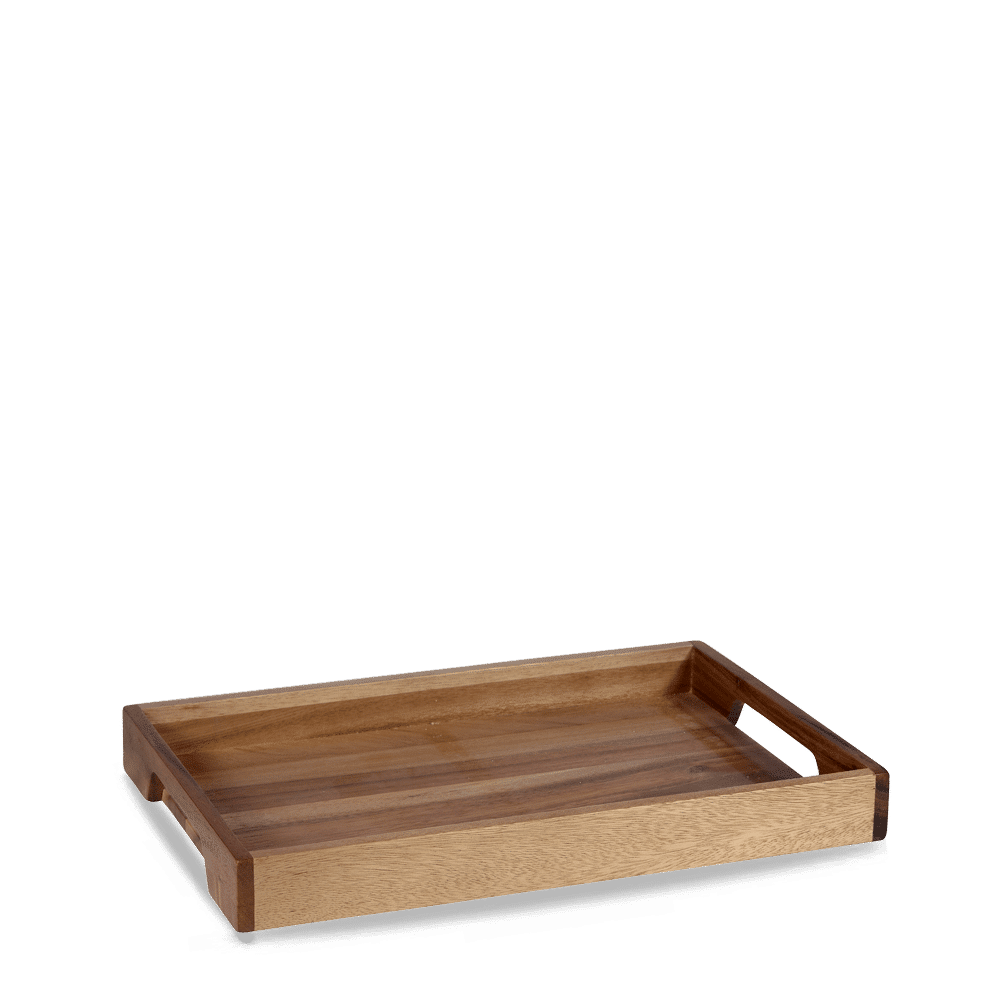 Wood  Solid Base Handled Tray 10 1/5"X15 3/5" Box 4