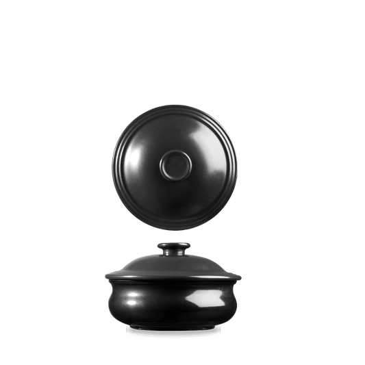 Rustics Black Sparkle Lidded Stewpot 57Cl Box of 6 (3-5 Working Days Delivery)
